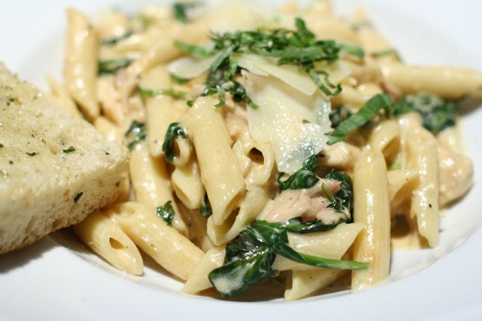 Culinary Affections: EASY Creamy Chicken & Spinach Pasta