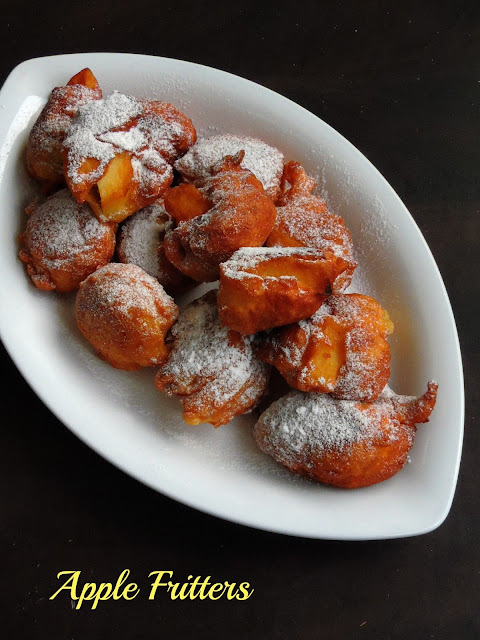 Apple fritters, Fritters with apple chunks