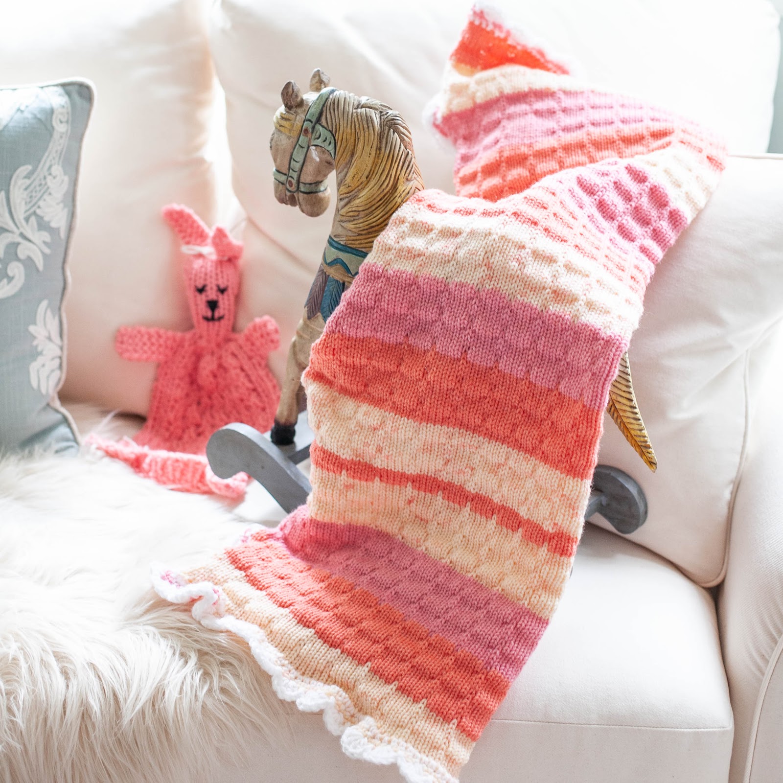 Loom Knit ePattern: Playtime Baby Blanket