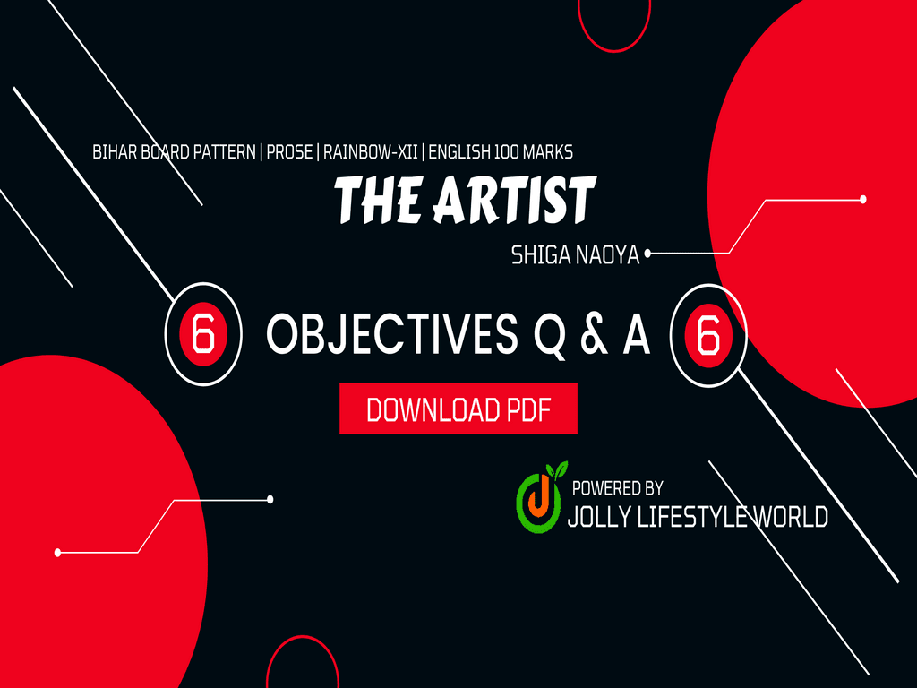 The Artist has been written by Shiga Naoya. Read & download All objectives of this lesson for free & can also take online test.