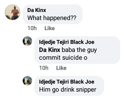 Sad! Upcoming Nigerian Commits Suicide In Delta By Drinking Snipper