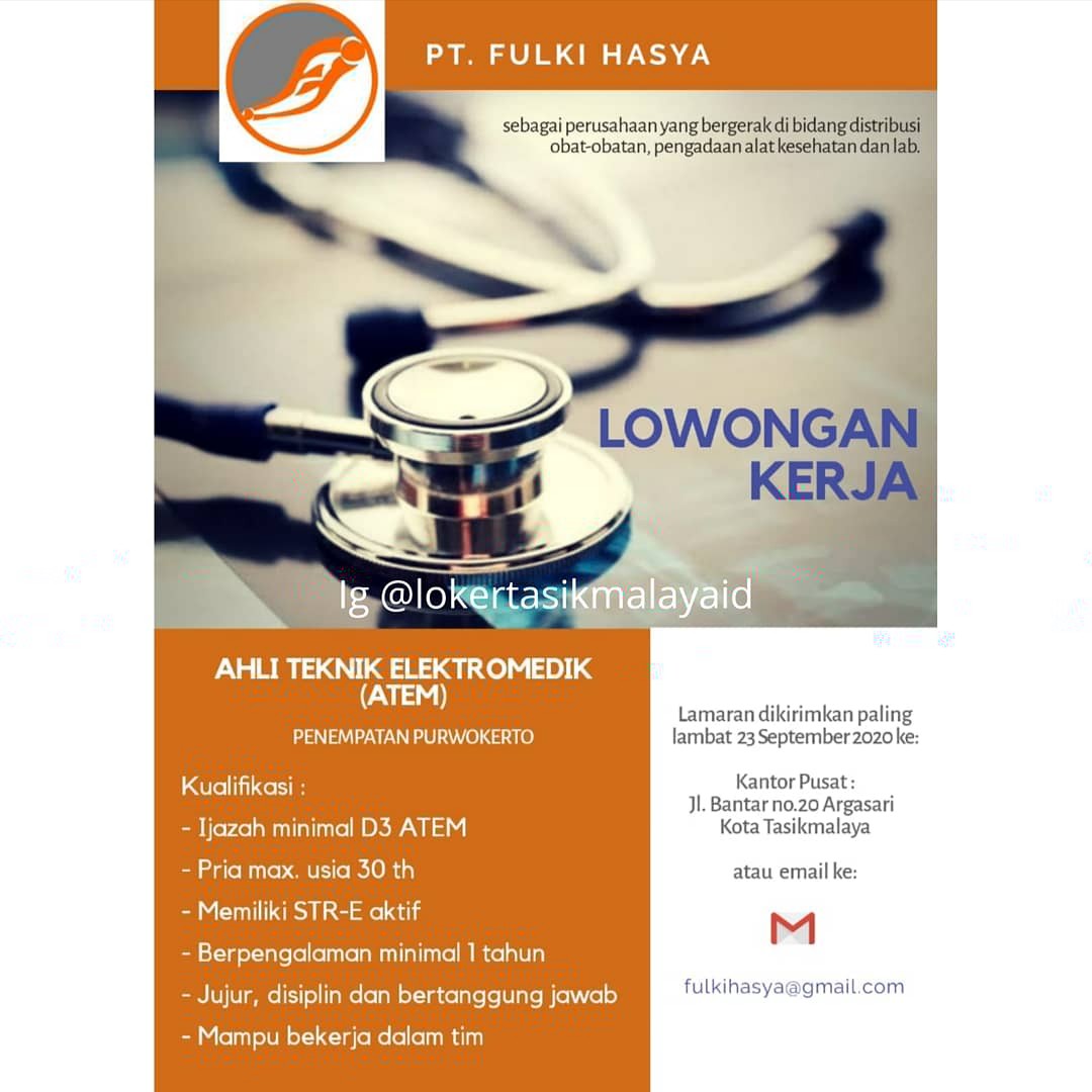 Lowongan Kerja PT. FULKI HASYA AHLI TEKNIK ELEKTROMEDIK (ATEM