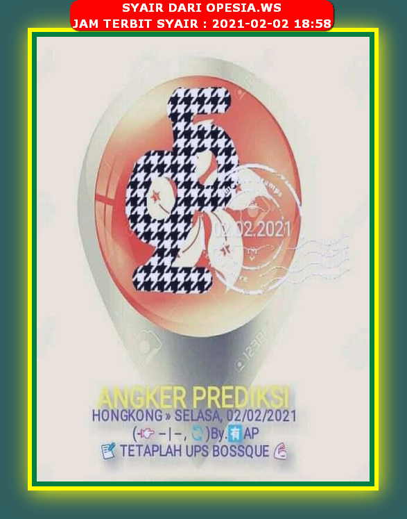 Syair Hongkong Selasa 2 Februari 2021 Royal Syair