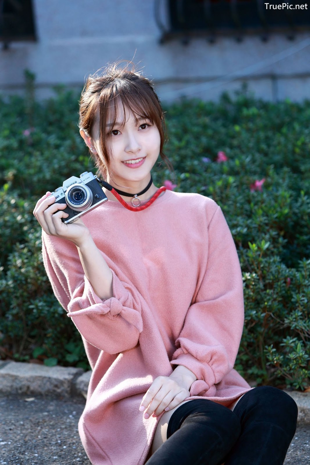 Image-Taiwanese-Model-郭思敏-Pure-And-Gorgeous-Girl-In-Pink-Sweater-Dress-TruePic.net- Picture-21