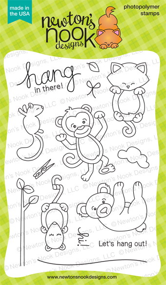 Hanging Around 4x6 hanging animals stamp set | Newton's Nook Designs