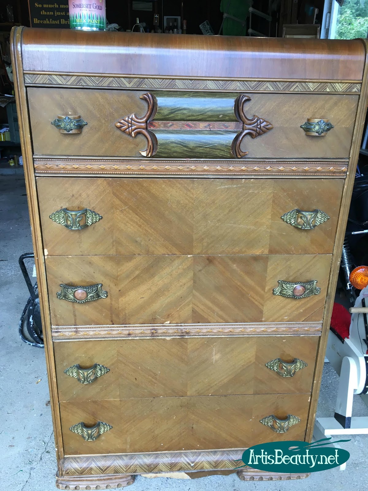 Art Is Beauty Updating A Waterfall Chest Of Drawers Dresser With