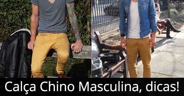 calça chino marrom masculina