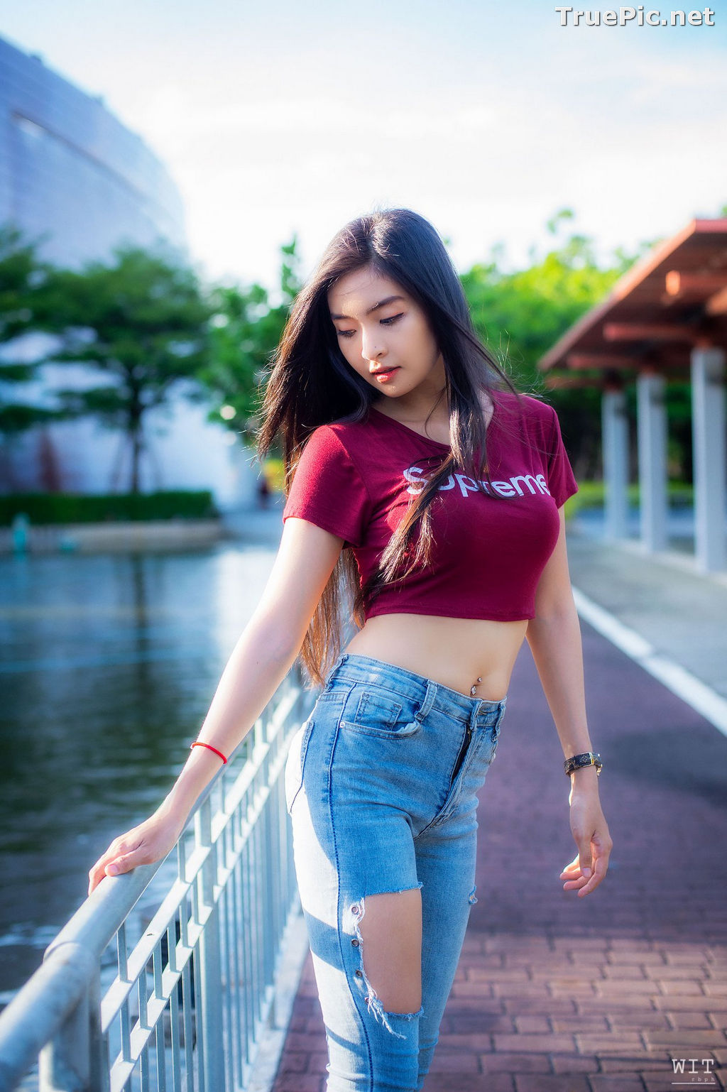 Image Thailand Model - Muay Phinitnan - Supreme Crop Tops and Jeans - TruePic.net - Picture-5
