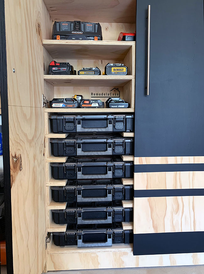 Shop Garage Storage, Small parts bin shelf. DIY 