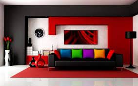 Kombinasi Warna Cat Rumah Merah, Putih dan Hitam
