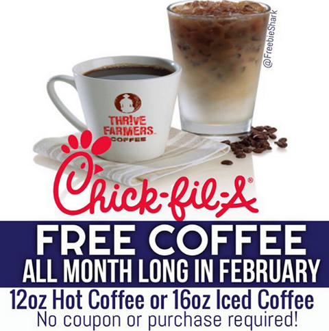 Chick-Fil-A is offering you *FREE* Coffee All month long in February! No coupon or purchase required!