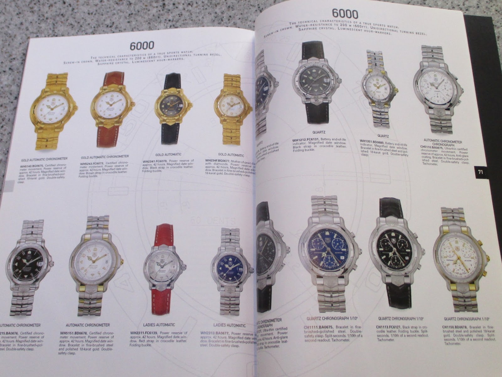 TAG HEUER ENTHUSIAST BUYING EXPERIENCE TAG Heuer 1999 Catalogue and