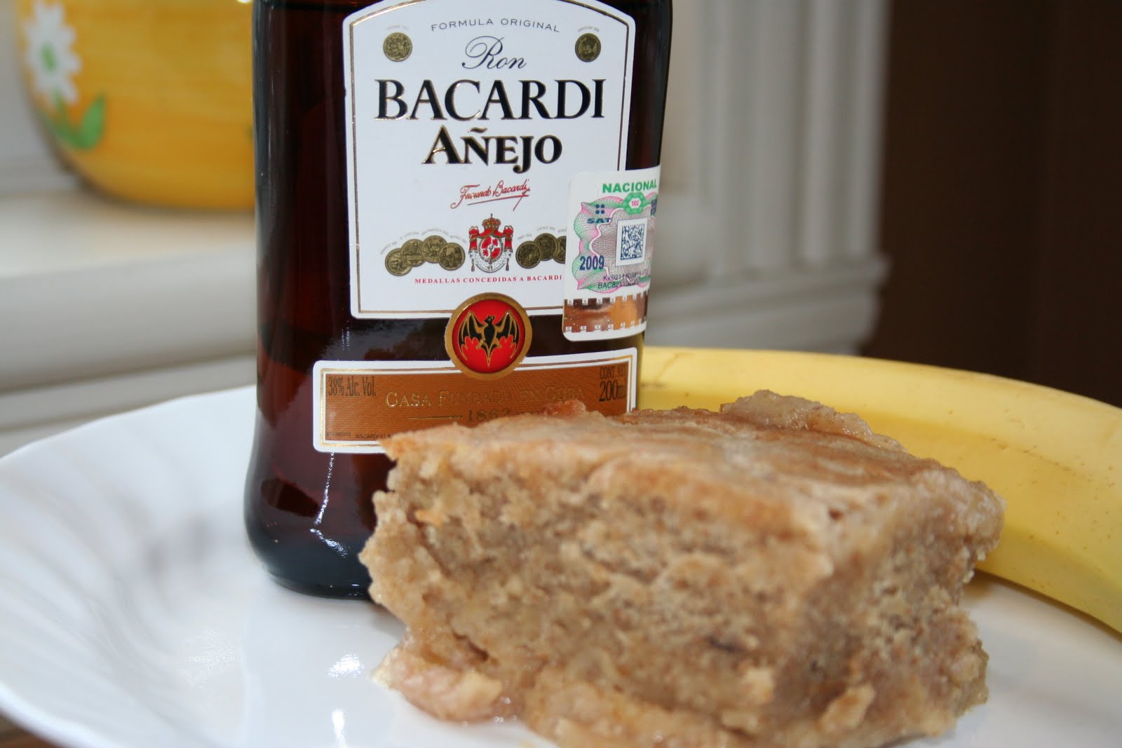 Pouding chômeur au rhum et aux bananes