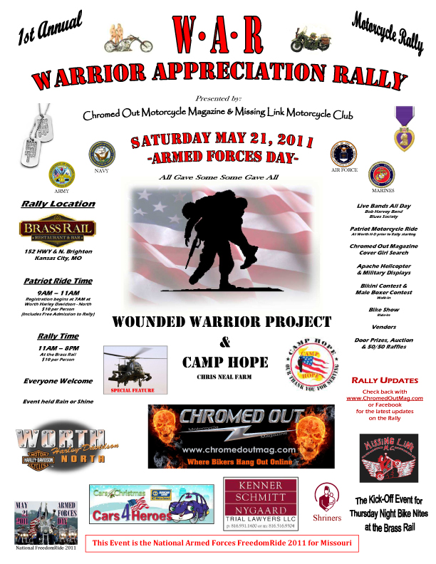 Motorcycle Event News Kansas City W.A.R. Rally For "Wounded Warriors"