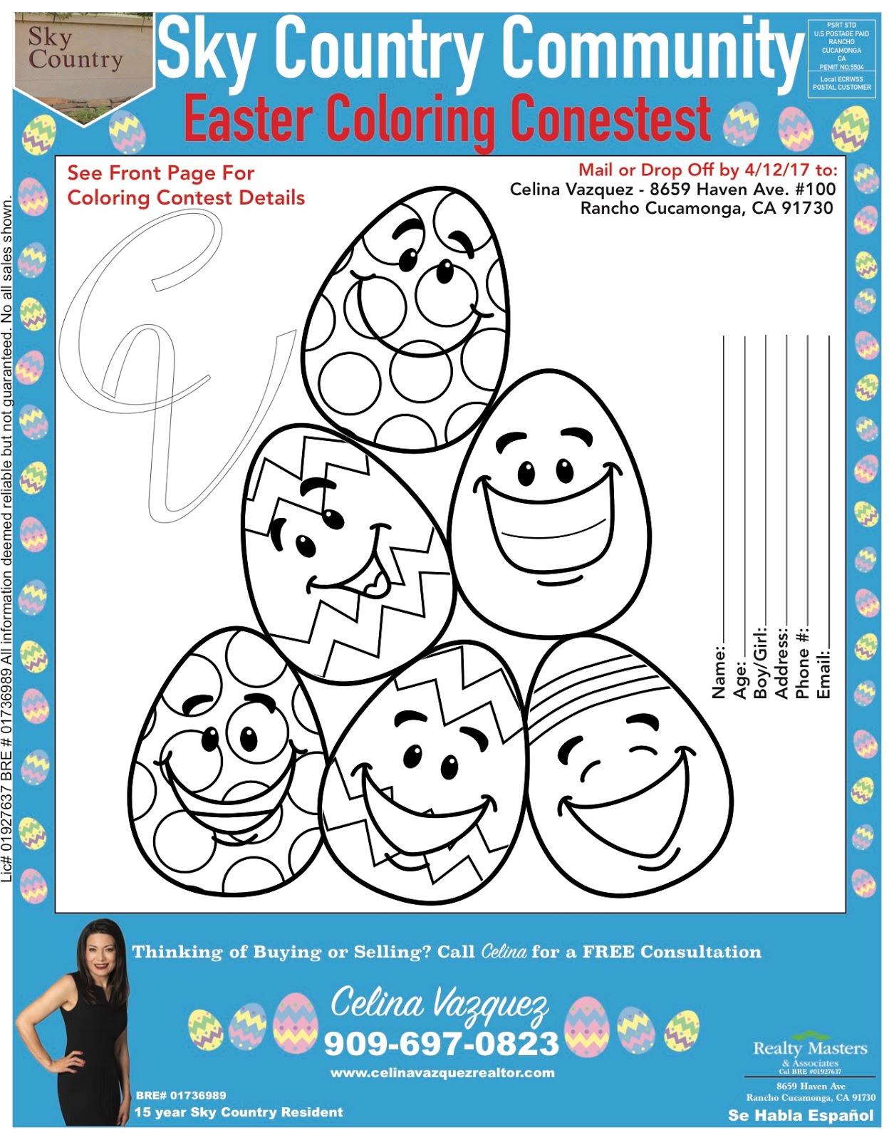 1st Annual Jurupa Valley Easter Egg Coloring Contest