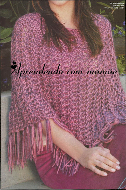 poncho, poncho de tricô, lã pingouin, tricô, lã