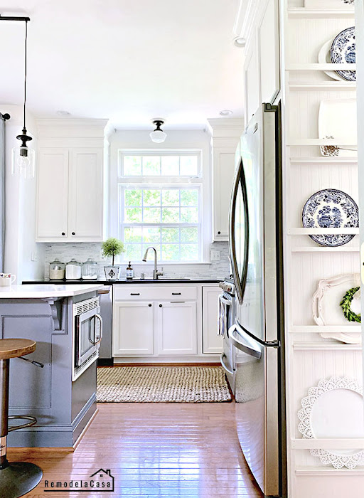 Plate rack on the side of fridge