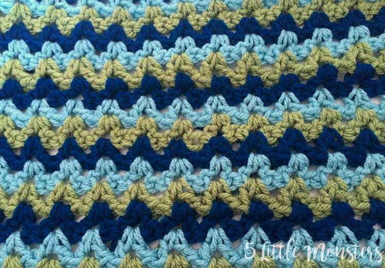 5 Little Monsters Easy VStitch Baby Blanket