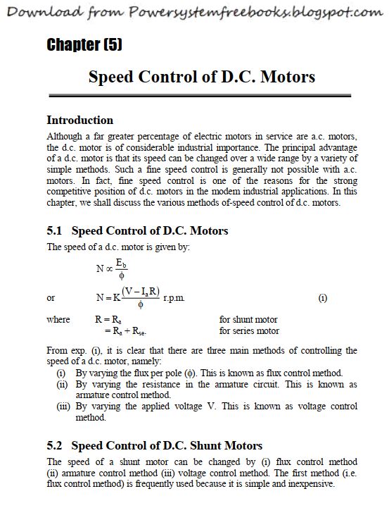 Chapter 5 Speed Control of DC Motors
