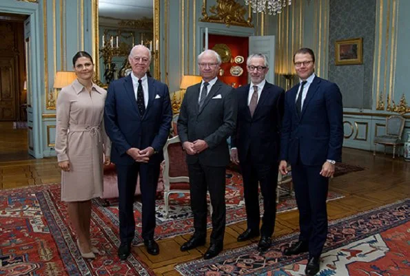 Crown Princess Victoria wore Filippa K Almondine Shirt Zip Dress. Crown Princess Victoria hosted a lunch Royal Palace