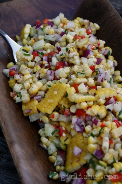 Grilled Corn Salad w/ Honey-Lime Dressing