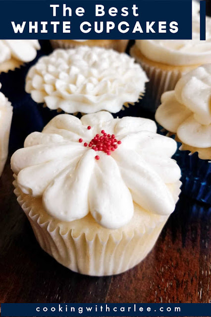 These cupcakes start with a box mix, but with a lot of twists turn into something magical. I dare say they are the best white cupcakes out there and that's really saying something coming from me! They are soft and spongy and oh so tasty. You will have to make a batch to see for yourself! These cupcakes start with a box mix, but with a lot of twists turn into something magical. I dare say they are the best white cupcakes out there and that's really saying something coming from me! They are soft and spongy and oh so tasty. You will have to make a batch to see for yourself!