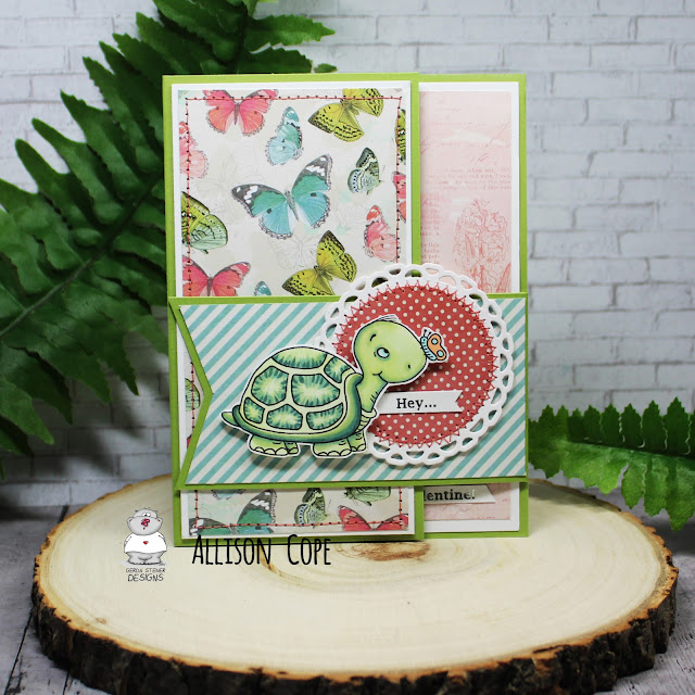 You're Turtle-y Awesome Valentine by Allison Cope featuring the digi stamp "Hello Friend Turtle" by Gerda Steiner Designs