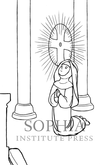 Snowflake Clockwork: Bl. Imelda coloring page preview