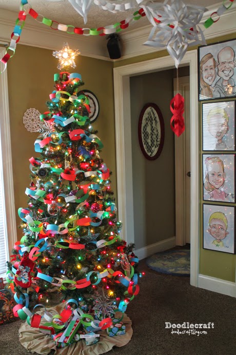 paper chain tree garland
