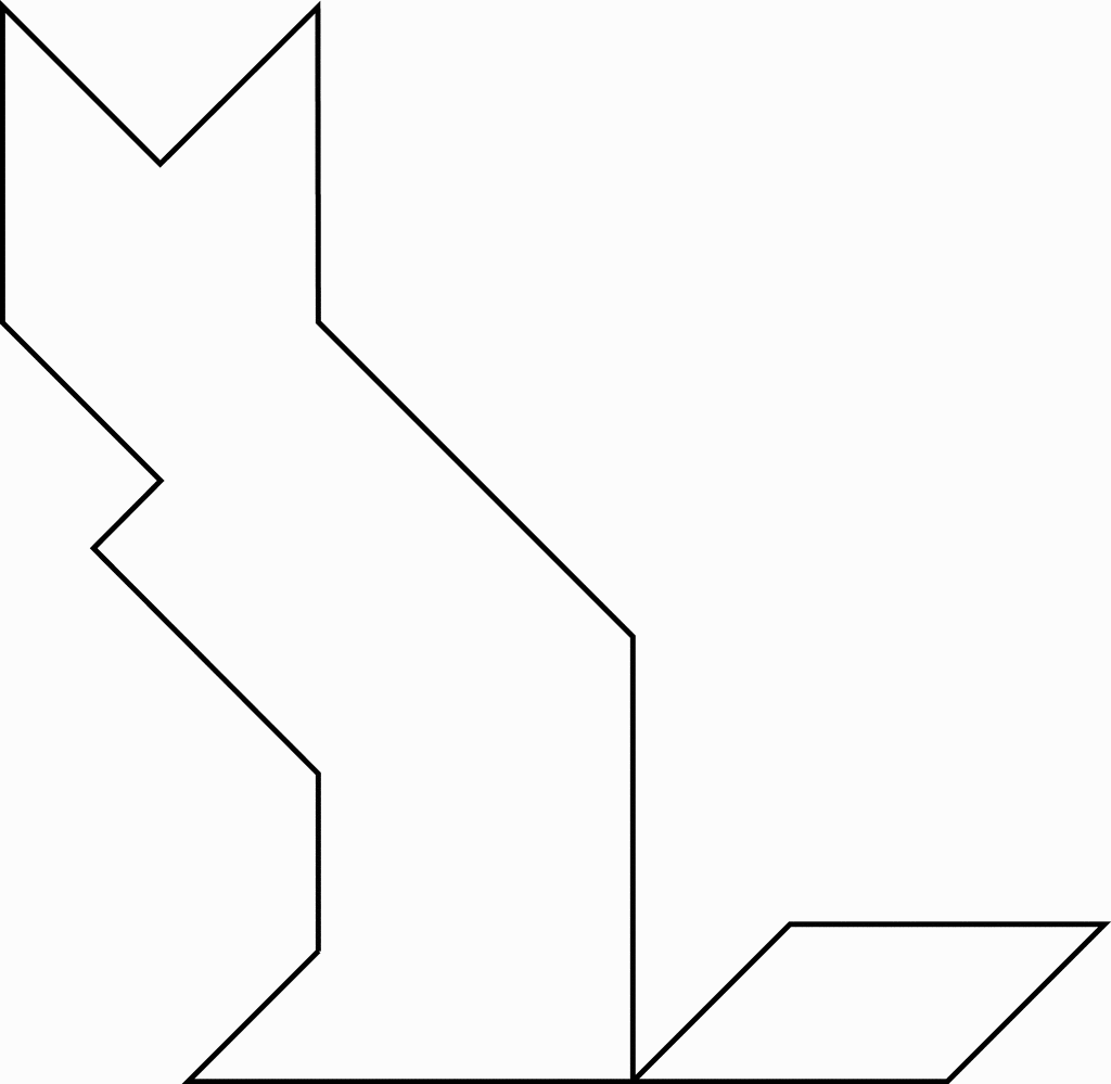 Схема кошки из геометрических фигур