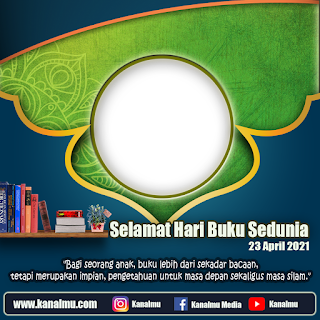 Template twibbon selamat hari buku PSD Siap edit - kanalmu