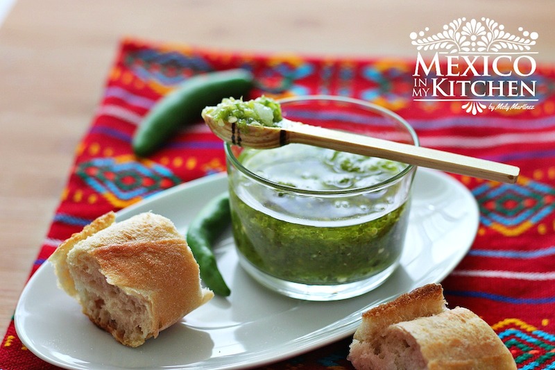 Fried Serrano Pepper Salsa Salsa de Chile Serrano Frita Traditional