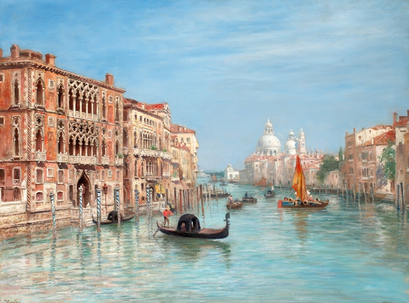 Frans Wilhelm Odelmark 1849-1937 | Swedish painter | Canale Grande Venedig