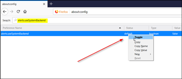 Désactiver les notifications Firefox dans le Centre d'action Windows 10