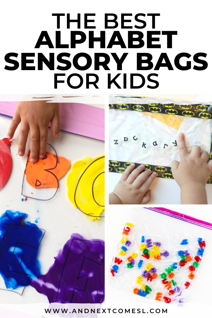 ABC and alphabet sensory bag activities for kids of all ages - babies, toddlers, and preschoolers!