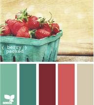 I love the turquoise and the strawberry color.  I even like the tan.  I thought of painting my downstairs bathroom a light shade of gray - but maybe this would work.