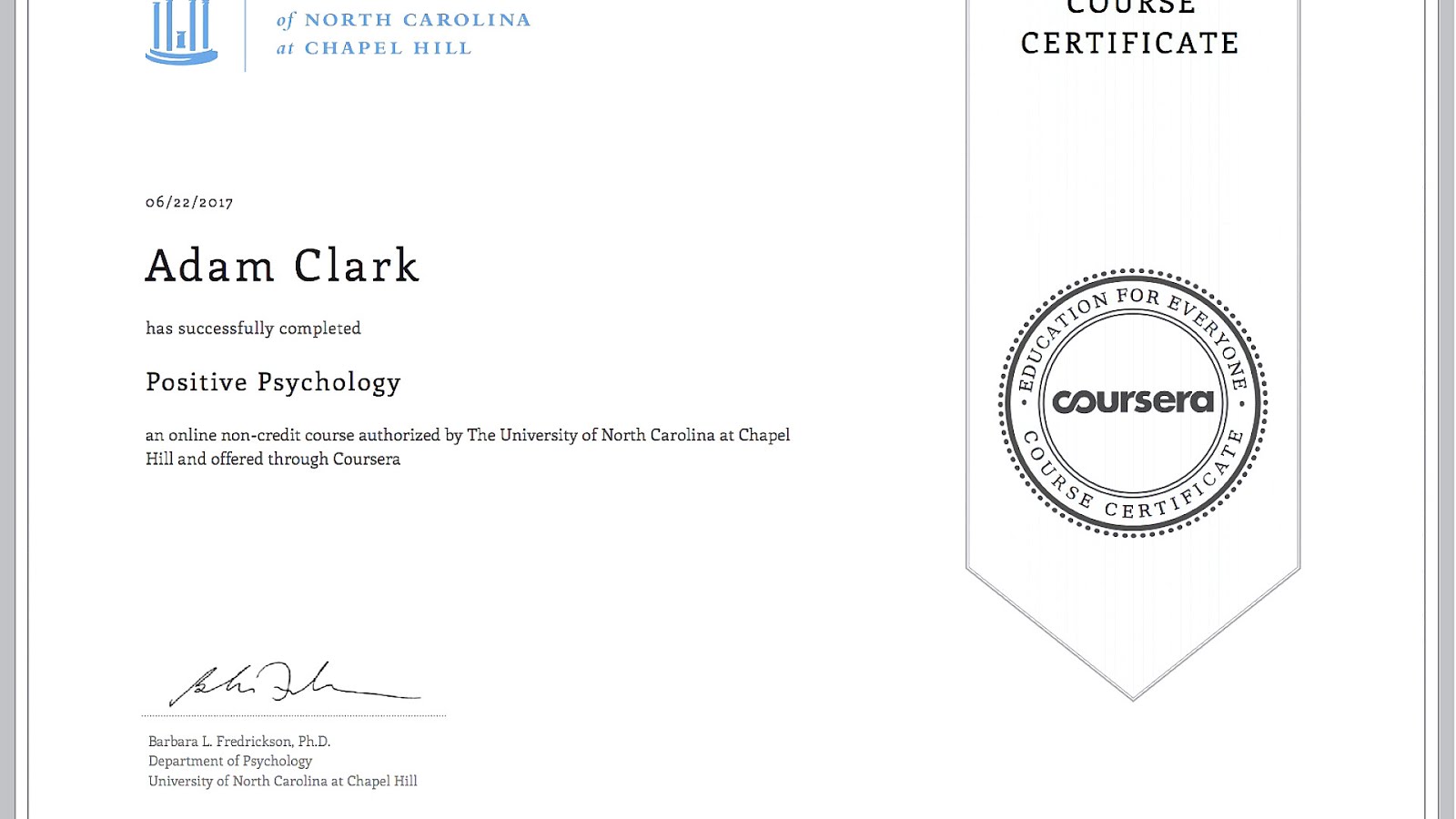 Certificate Positive Psychology Psychology Choices