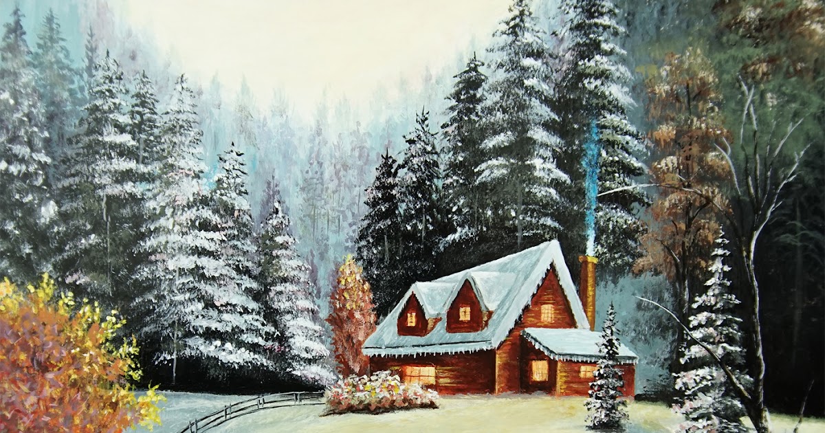 Icy Winter Stream Abstraktnoe Uroki Akvarelnoj Zhivopisi Kartiny Maslom