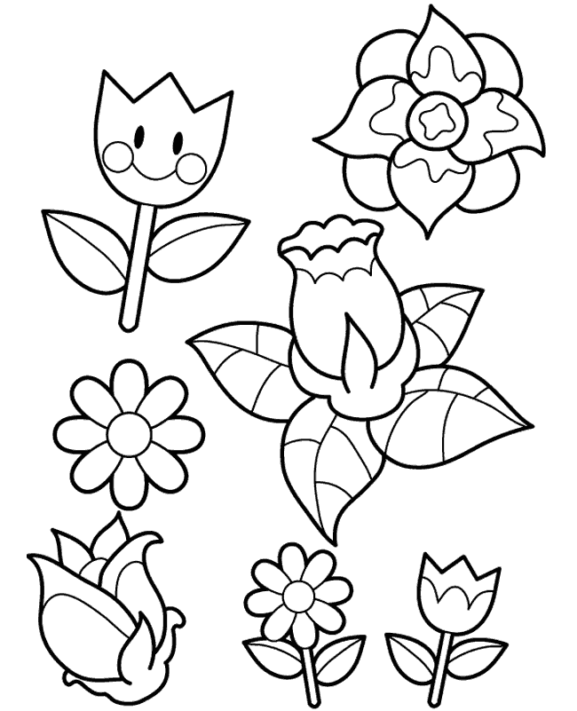 images of spring flowers coloring pages - photo #8