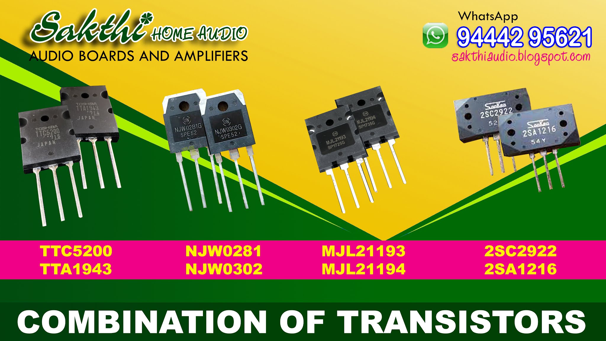SAKTHI AUDIO CHENNAI SALEM COMBINATION OF TRANSISTORS