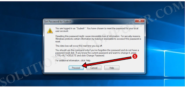 Set user password in windows
