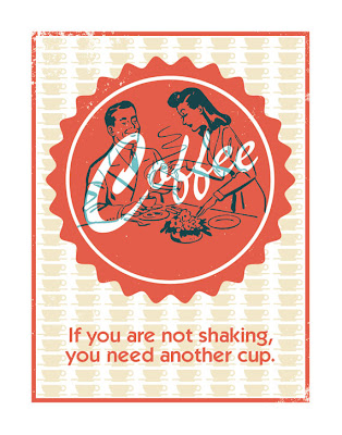coffee illustration poster with text