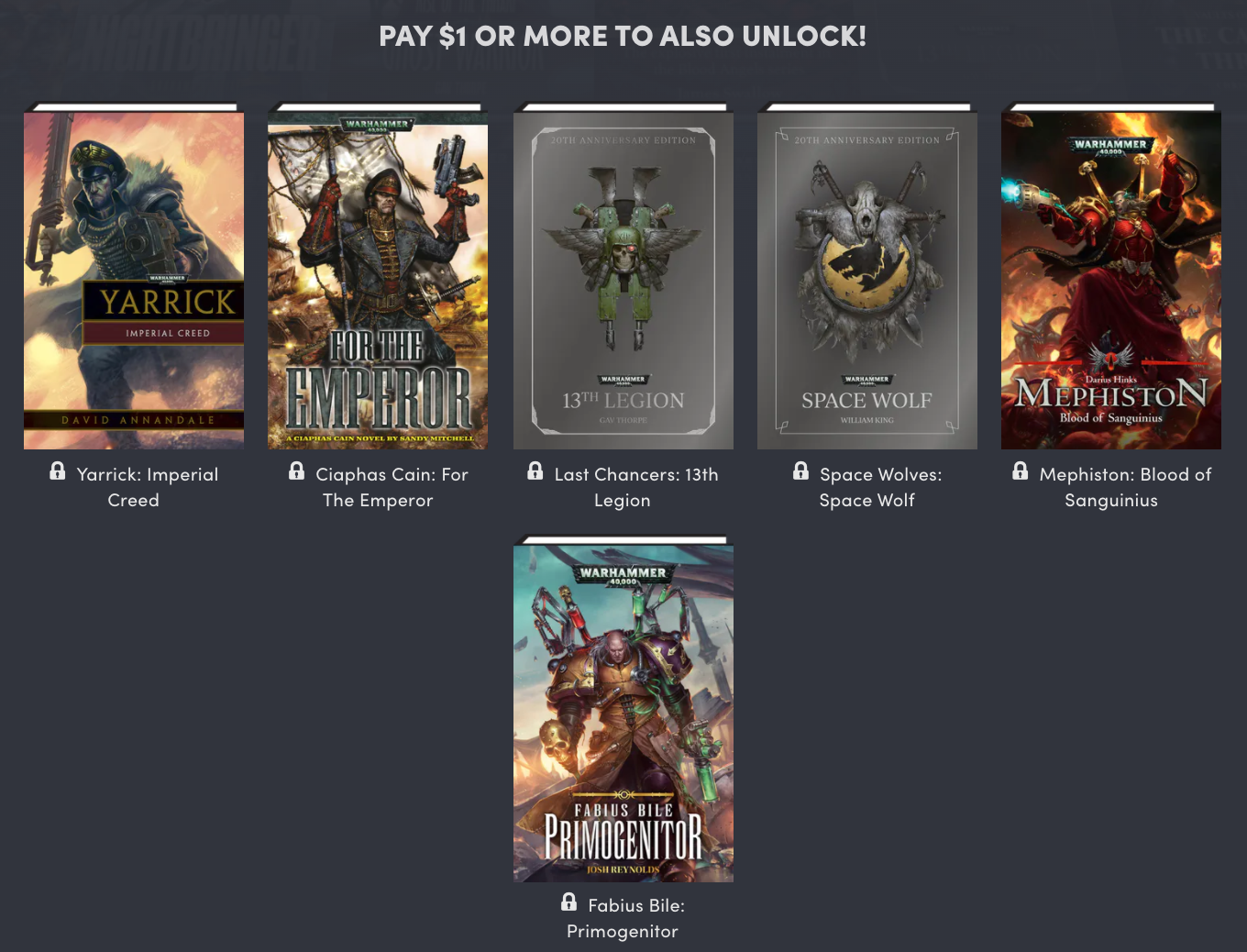 Tenkar's Tavern Humble Bundle Book Bundle Warhammer 40,000 Series