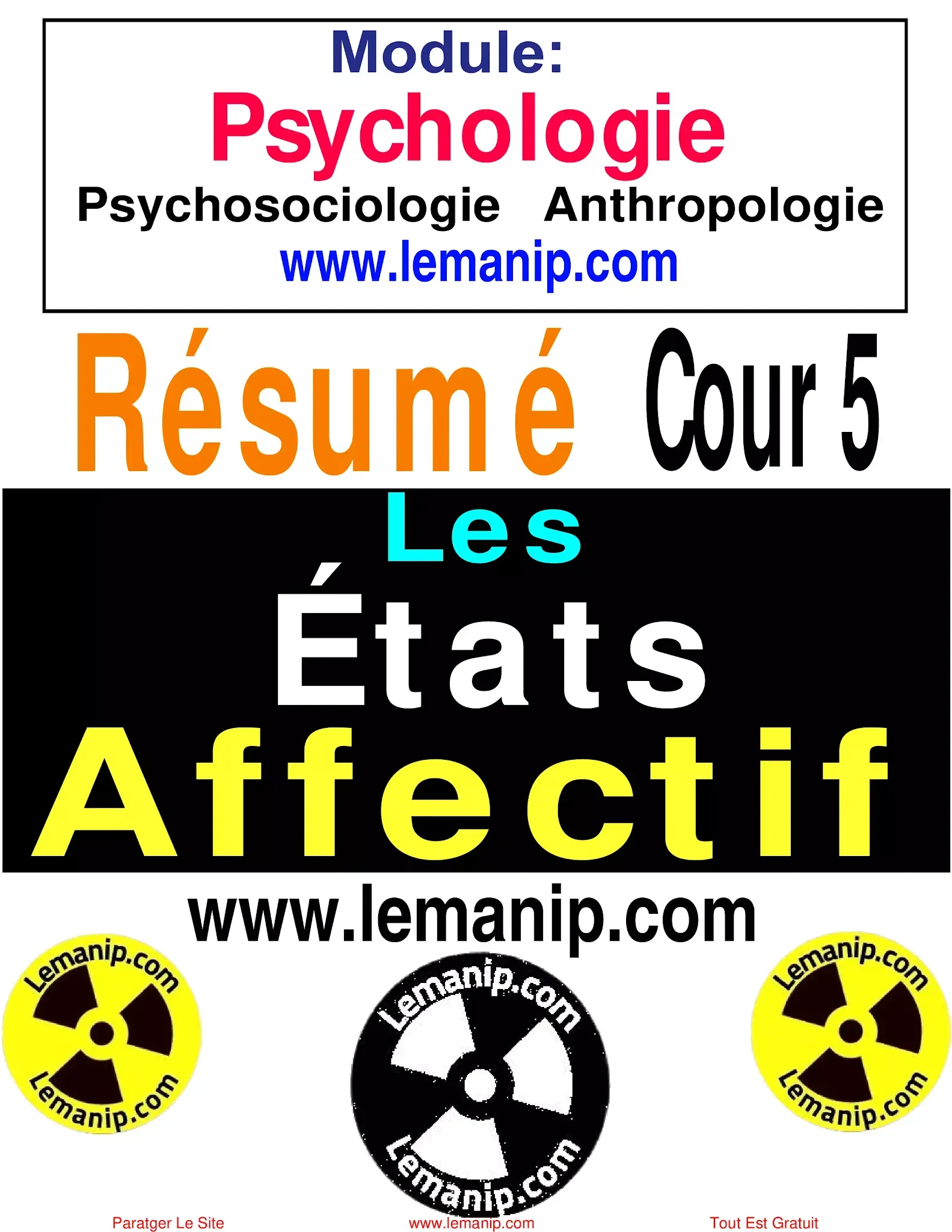 Résumé Du Cours 5 Du Psychologie Psychosociologie Anthropologie