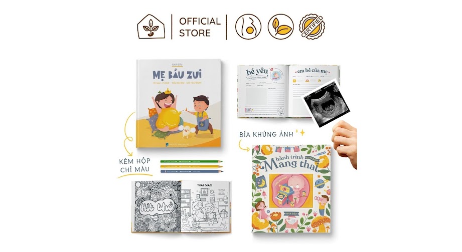 [A116] Sách tô màu Chín Tháng Mười Ngày - Mẹ Bầu Zui