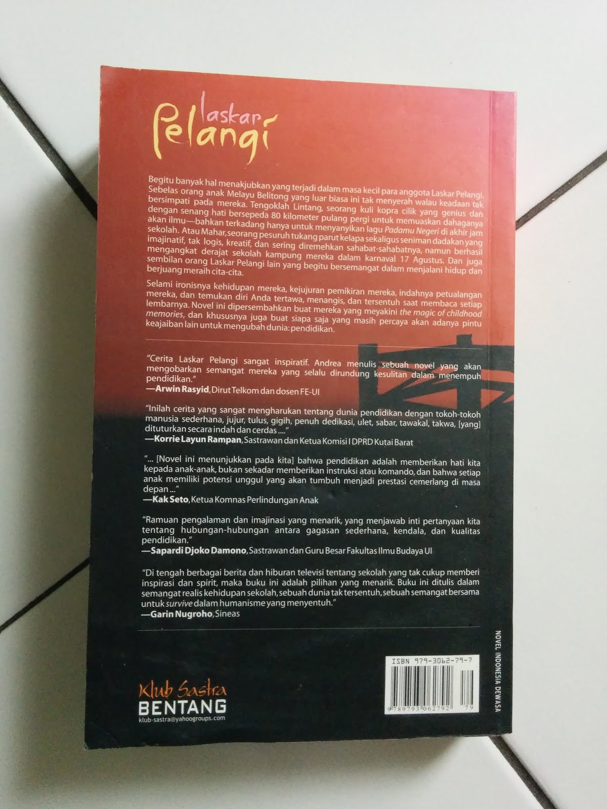 Laskar Pelangi Karya Andrea Hirata Aksiku Toko Buku Bekas Online