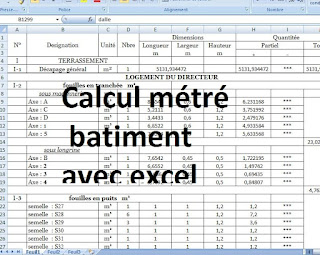 Plan dwg bâtiment et calcul métré