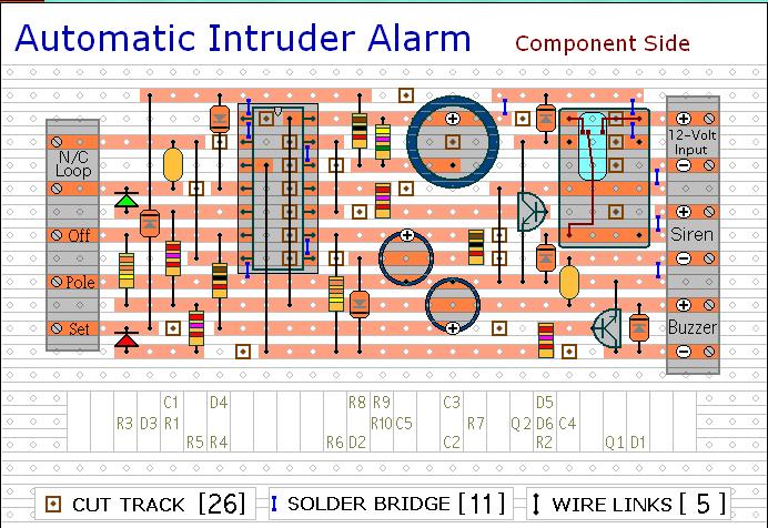 Automatic Intruder Alarm Circuit Diagram - The Circuit