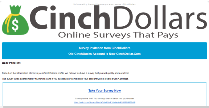 CinchDollars is the best-paid survey site and this is an online data research company