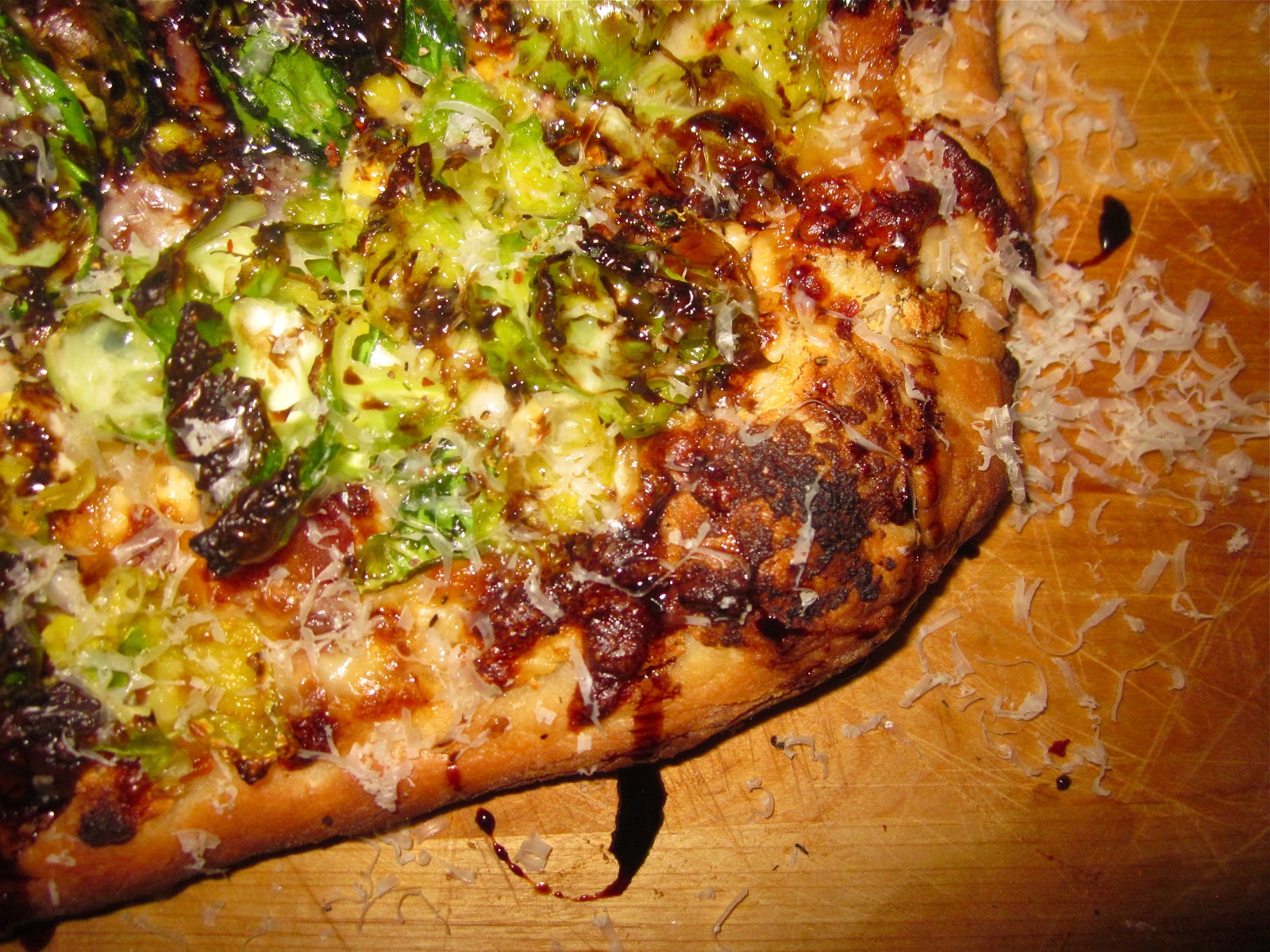 Haute + Heirloom Crispy Brussels Sprouts Pizza with Ricotta, Pancetta